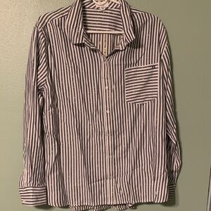 Crown & Ivy Navy and White Striped Shirt